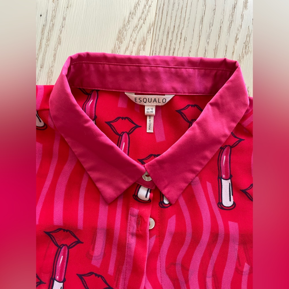 ESQUALO Red Patterned Blouse - Picture 7 of 9